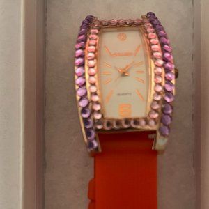 Gallop Red Women Quartz Silicone Strap Watch with Battery attached